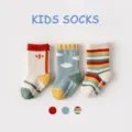 Kids thick terry cotton socks with non-slip grip, warm autumn winter baby socks 0-5y - 0-1 Years / B255 - Chinese Trendy Style Thickened Terry Non-Slip
