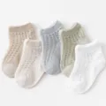 Kinderen ademende mesh katoenen sokken variant, set van zachte gekleurde babysokken. - B119 grote ice silk mazen - set van 5