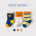Cute thick cotton kids socks set with anti-slip design, warm winter baby socks for 0-5 years. - 0-1 Years / B256 - Basketball Boy Thickened Terry Non-Slip