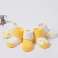 Thickened baby terry socks, yellow and white assorted color set, warm infant winter socks. - 0-1 Years / B064-Yellow