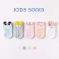 Chaussettes mignonnes en maille pour enfants coton respirant motif animal multicolore - B164 vagues roses