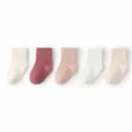 Chaussettes en coton pour enfants, couleurs pastel douces, courtes et confortables au quotidien. - 0-6 Mois / 130346-Ensemble rouge premium