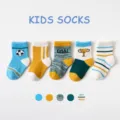 Cute cartoon kids mid-tube socks set, assorted colors and funny patterns, soft baby socks. - 0-1 Years / Football Sports