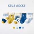 Cute infant kids cotton socks sweet bow-knit breathable toddler mid-tube socks set - Dancing Girl