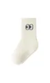 Thickened baby loop socks, soft cotton infant socks with cute eyes design and anti-slip sole. - White