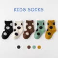Cute kids mid-calf socks with classic polka dot pattern, soft and comfortable for daily wear. - 3-5 Years / B186 - Versatile Large Polka Dots