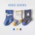 Chaussettes bouclettes coton enfants anti-dérapant bébé sol automne hiver bambin paires - B245 Lucky Boy en bouclette épaissie antidérapante