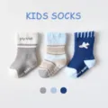 Chaussettes éponge hiver en coton pour enfants, chaussettes antidérapantes bébé 0-5 ans - B248 Avion en bouclette épaissie antidérapante