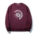 Lässiges langärmliges Herren Sweatshirt in Burgunderrot mit auffälligem Grafikprint. - 3XL / Ziziphusrot