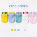 Chaussettes mignonnes en coton respirant pour enfants avec nœud de divers coloris. - B116 - nœud en soie de glace