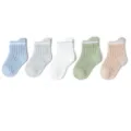 Lot de chaussettes bébé en coton mesh respirant, 5 couleurs chaussettes d'été. - B166 - languettes de talon en soie de glace