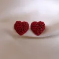 Red heart wire earrings retro style alloy stud earrings delicate autumn winter fashion jewelry - Wire-Woven Heart Studs (8#)