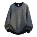 Herren Freizeit Rundhals Pullover Strick Sweatshirt, vielseitiges Oversize Oberteil. - L / Oberteile / Schwarz