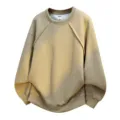Herren Khaki Farbverlauf Waffelstrick Rundhals Sweatshirt Grosse Groessen Pullover - L / Oberteile / Khaki