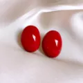 Rote ovale Ancora Ohrringe, glänzende minimalistische modische Ohrstecker für Damen. - Glänzender Emaille-Ovalstil (27#) / Ancorra Rot