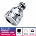 Aérateur de robinet universel court 3 modes surpression anti-éclaboussement éco d'eau - Rallonge de robinet courte argentée galvanisée à 3 modes