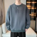 Herren lässiges lockeres langarm sweatshirt rundhalsausschnitt streetwear mode pullover top - M / Dunkelgrau