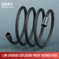 Tuyau de douche tressé en nylon gris canon de 1,5m flexible pour robinetterie de salle de bains - Gris Anthracite 1.5M