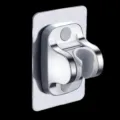 Adjustable shower head holder wall mounted bath bracket with strong adhesive backing. - Silver Adhesive No-Drill Holder
