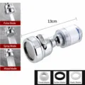 Faceted Silver Faucet Extender 3-Mode Booster Aerator with Filter Cotton and Gasket Kit - Plated Silver 3-Mode + Filter