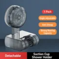 Adjustable suction cup shower head holder, heavy duty grey shower wand mounting bracket - Gray