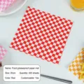 Red and white checkered food-grade greaseproof paper 20x20cm for baking and food serving - 18*18cm (200 Sheets/Pack) / Red Plaid