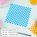 Blaue karierte fettdichte Papiermatte für Lebensmittel, Backen und Gastronomie, 18 cm - Blau Kariert