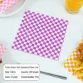 Lila kariertes lebensmittelechtes fettdichtes Papier, 18 cm große Blätter zum Backen und Essen - Violettes Karo