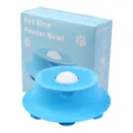 Comedero lento de silicona azul para mascotas con ventosas y pelota interactiva. - Embalaje en caja de color / Azul zafiro