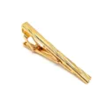 Gouden dasclip voor heren zakelijk overhemd accessoire stijlvolle gestreepte stropdasklem - Goud