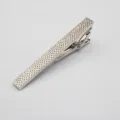 Zilveren metalen stropdas klem voor heren pak minimalistische textuur mode accessoire - Ruitpatroon