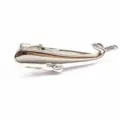 Walvis dasclip detailweergave, vintage zilverkleurig metalen modeaccessoire voor heren. - Zilver
