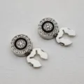 Ronde strass manchetknopen pak knopen, prachtige metalen decoratieve accessoires voor overhemden. - Zilver