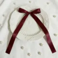 Dettaglio fiocco in nastro di raso bordeaux, elegante fiocco decorativo per scatole regalo. - Borgogna