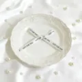 Decorative white ribbon bow with printed text for gift boxes, crafts and party decor packaging. - White English Letter Approx 1x35cm