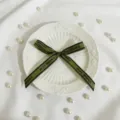 Green ribbon bow with Best Wishes text, elegant decorative bow for gift box wrapping. - Green English Letter Approx 1.5x46cm
