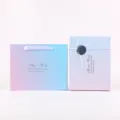 Dreamy pink blue gradient gift box set with matching paper bag for birthday present packing. - Gradient Lid and Base Box + Gift Bag + Card / 26x20x8.7cm