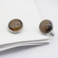 Mens Cat's Eye Cufflinks Copper Base Simple Business Style Cuff Links for Shirts - Style 11