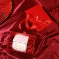 Red gift box with bow, small candy and perfume packaging drawer tote box for party favors. - Large Size 27*20*8.8cm / Red Pull Bow with Gold Edge + Raffia + Card
