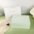 Fresh green gift box set with matching bag, perfect for birthdays, weddings, and celebrations. - Simple Gift Box + Gift Bag / 27.5x21.5x10.5cm