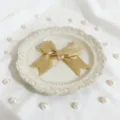 Lazo de cinta de raso dorada, accesorio decorativo exquisito para cajas de regalo, elegante. - Aprox. 2x26cm / Dorado