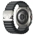 Λουράκι νάιλον για Samsung Watch Ultra, ανθεκτικό αθλητικό λουράκι με αγκράφα αλεξιπτώτου μαύρο. - Ultra (Mayro Synthetiko) / Σκούρο Γκρι (Ασημένιο Κούμπωμα Ομπρέλας)