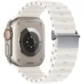 Weißes Silikon Wellen Uhrenarmband Ersatz kompatibel mit Sport Smartwatches bequem stilvoll. - 38/40/41/42mm / Weiß