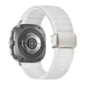 Antallaktiko louiraki nilon alpine loop gia Samsung Galaxy Watch Ultra 47mm magnitiko - Ultra (Mayro Synthetiko) / Ροζ Λευκό