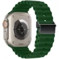 Grünes Silikon-Uhrenarmband kompatibel mit Apple Watch Ultra Serie, langlebiges Sport-Ersatzband. - 38/40/41/42mm / Klee Grün