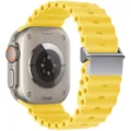 Gelbes Silikon-Loch-Uhrenarmband, kompatibel mit Smartwatches, mit stabiler Metallschnalle. - 38/40/41/42mm / Gelb
