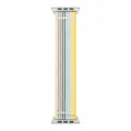 Détail de bracelet de montre en nylon tissé, bande élastique rayée avec connecteurs. - Lumière étoilée colorée