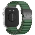 Cinturino per orologio tattico in verde nylon con dettaglio fibbia da paracadute. - Per Huawei Fit 5 Pro/5/4 Pro/4/3 (connettori argento) / Verde (Fibbia nera)