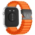 Cinturino per orologio in nylon arancione con fibbia tattica e cassa argento, sportivo. - Per Huawei Fit 5 Pro/5/4 Pro/4/3 (connettori argento) / Arancione (Fibbia nera)