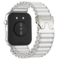 Cinturino per orologio in nylon bianco con fibbia metallica, design robusto per sport watch. - Bianco (Fibbia Argentata)